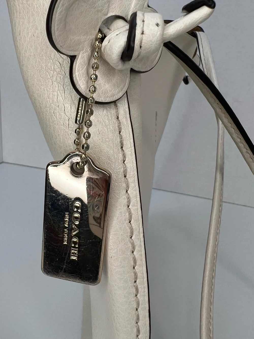 Coach Derby Crossbody Bag Style F58661 in Chalk Pebbled Leather